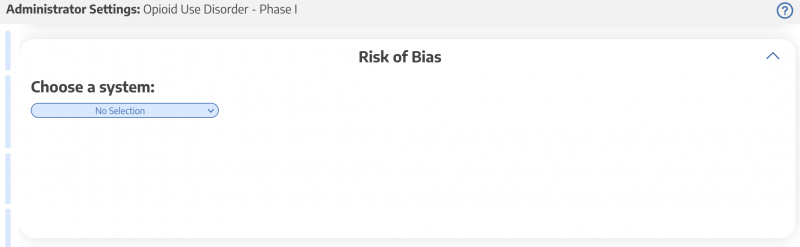 Risk of Bias settings can be accessed by administrators